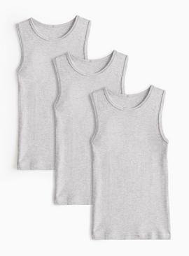 Unisex Grey Sleeveless Thermal Vest 3 Pack