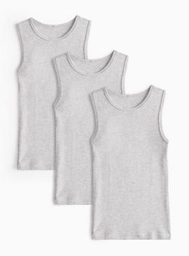 Unisex Grey Sleeveless Thermal Vest 3 Pack
