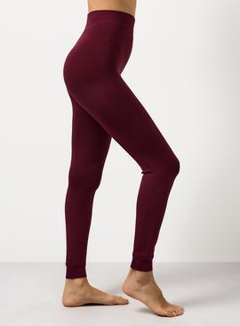 Plum Fur Lined Thermal Leggings