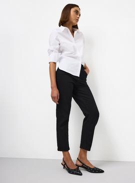 Black Denim Relaxed Straight Leg Jeans