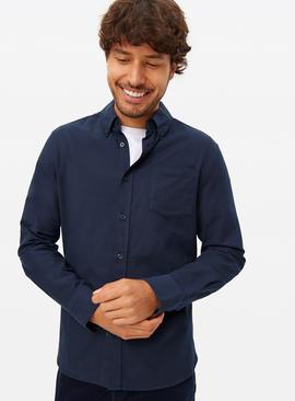 Navy Long Sleeve Slim Fit Oxford Shirt