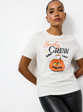 Halloween Snoopy Printed Crew T-Shirt