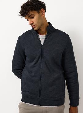 Fleece Lined Zip Through Sweatshirt