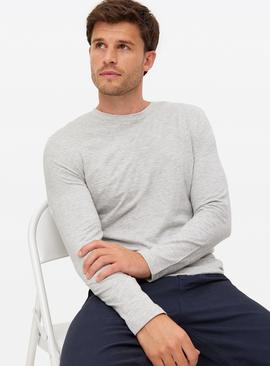 Grey Marl Long Sleeve T-Shirt