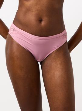Pink Floral Lace Brazilian Knickers