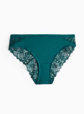 Emerald Floral Lace Brazilian Knickers