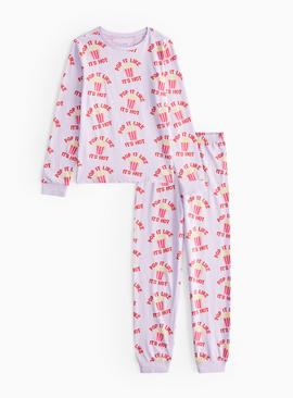 Lilac Popcorn Printed Pyjamas