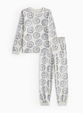 Grey Smiley Printed Pyjamas