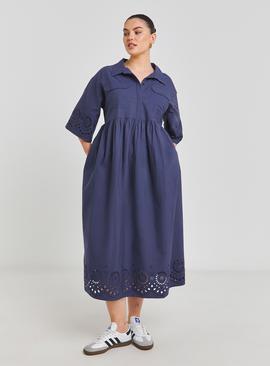 SIMPLY BE Broderie Detail Shirt Dress
