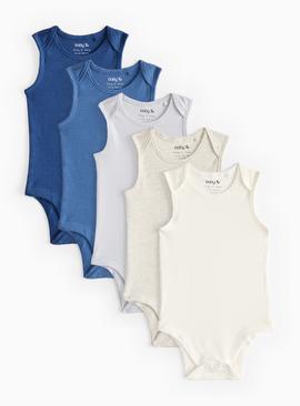 Blue Sleeveless Bodysuit 5 Pack 18-24 months