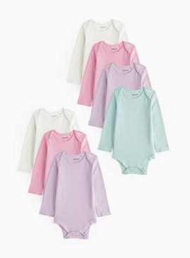 Pink Long Sleeve Bodysuits 7 Pack 18-24 months