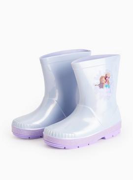 Disney Frozen Lilac Iridescent Rubber Wellies 6 Infant