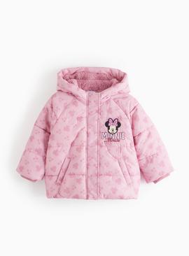 Disney Minnie Mouse Character Pink Puffer Jacket 3-4 years