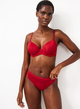 Red Lace Detail Padded T-Shirt Bra