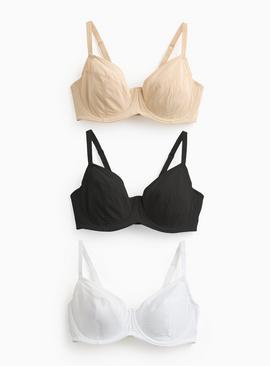 DD+ Plain Full Cup Underwired Bra 3 Pack