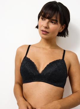 Black Fleur Lace Plunge Bra