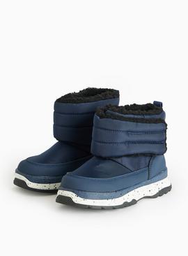 Navy Padded Snow Boots