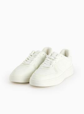 White Faux Leather Trainers