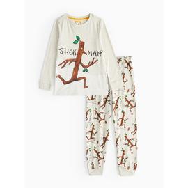 Stick Man Character Print Grey Marl Pyjamas