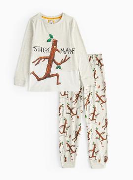Stick Man Character Print Grey Marl Pyjamas