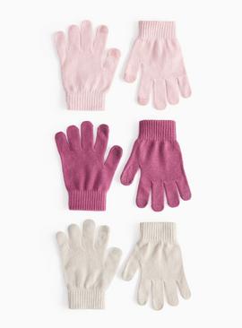 Knitted Touchscreen Gloves 3 Pack One Size