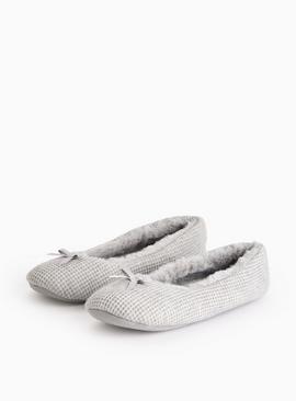 Grey Sparkle Ballerina Slippers