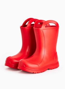 Red Eva Handle Detail Wellies
