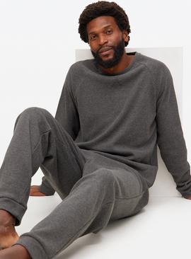 Grey Waffle Long Sleeve Pyjamas
