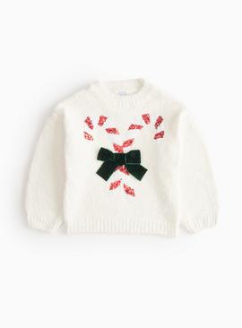 Christmas Candy Canes Sequin Jumper
