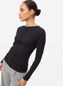 Lettuce Hem Detail Slim Fit Top