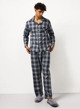 Grey Check Printed Traditional Pyjamas