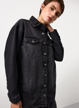 Black Oversized Denim Shirt