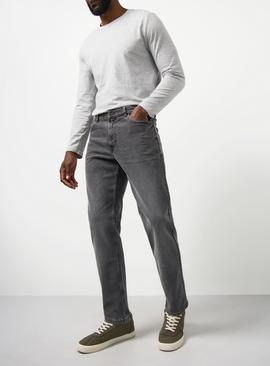 Grey Washed Slim Fit Denim Jeans
