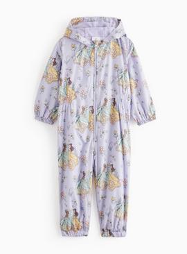 Disney Princesses Print Lilac Fleece Lined Puddlesuit 3-4 years