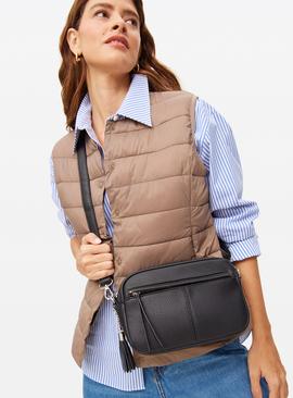 Black Faux Leather Camera Bag One Size