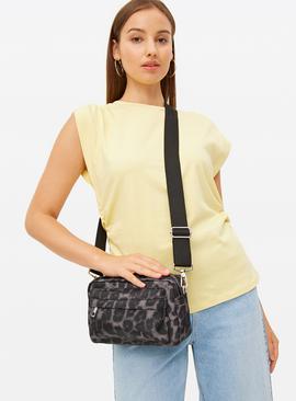 Leopard Print Nylon Cross Body Bag One Size