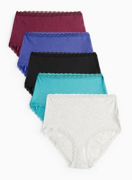 Plain Soft Modal Blend Full Knickers 5 Pack