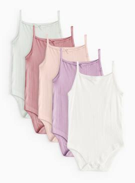 Pointelle Strappy Bodysuits 5 Pack 18-24 months