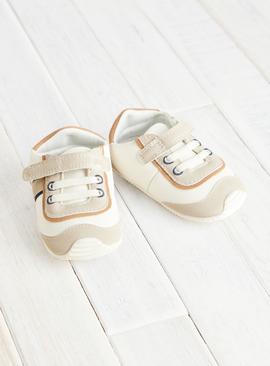 White Stripe Flexi Sole Trainers