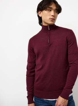 Merino Wool Quarter Zip Jumper