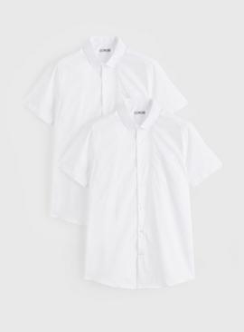 White Short Sleeve Regular Fit Shirts 2 Pack