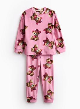 Pink Teddy Bear Cowgirl Printed Pyjamas