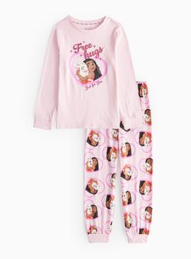 Princess Moana Pink Printed Jersey Pyjamas