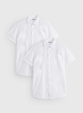 White Short Sleeve Slim Fit Shirts 2 Pack