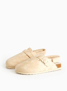 Stone Faux Fur Lined Footbed Slippers