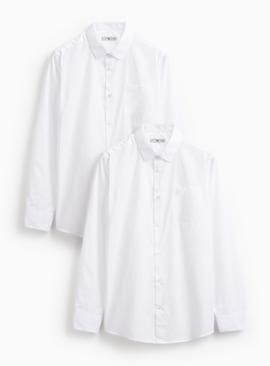 White Long Sleeve Slim Fit Shirts 2 Pack