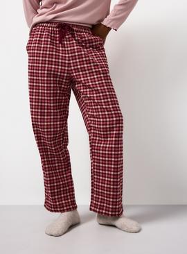 Burgundy Gingham Check Woven Pyjama Bottoms