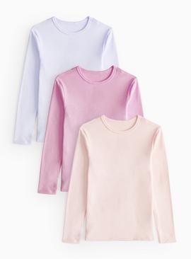 Pink & Blue Long Sleeve Thermal Tops 3 Pack