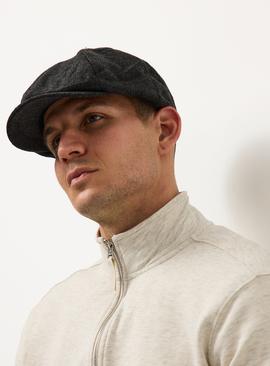 Grey Herringbone Baker Boy Cap