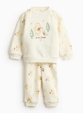 Christmas Winnie The Pooh Print Cream Sweat Set